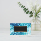 Zee, blauw, abstract, modern, schuim visitekaartje (Staand voorkant)
