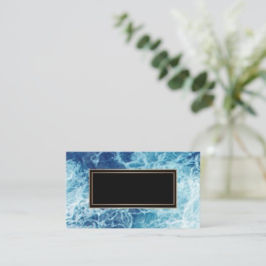 Zee, blauw, abstract, modern, schuim visitekaartje (Staand voorkant)