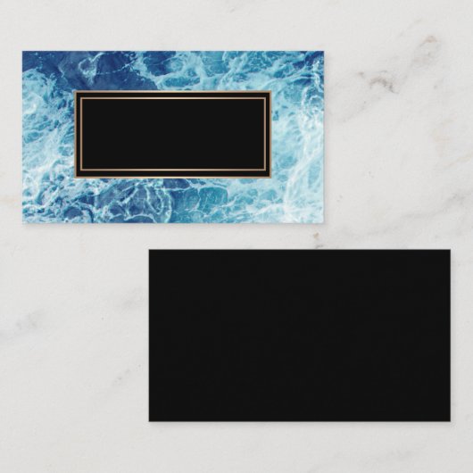 Zee, blauw, abstract, modern, schuim visitekaartje (Voorkant / Achterkant)
