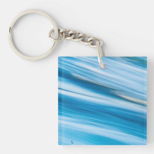 Zee blauw Abstract Sleutelhanger (voorkant)