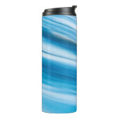 Zee blauw Abstract Thermosbeker (Gedraaid links)