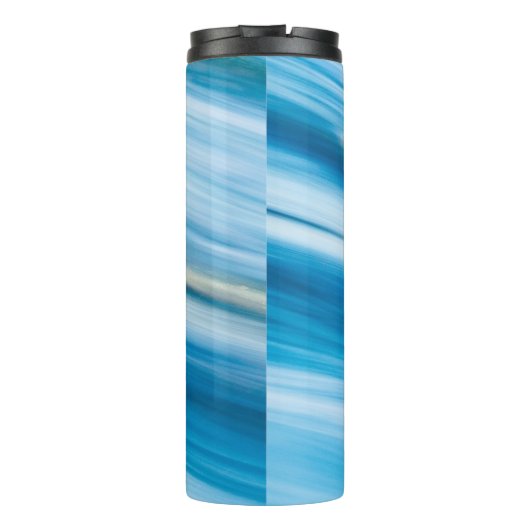Zee blauw Abstract Thermosbeker (Achterkant)