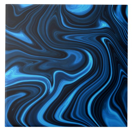 Zee Blauw Abstract vocht Tegeltje (Voorkant)