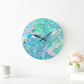 Zee Blauw Abstracte belletjes Grote Klok (Huis)
