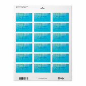 Zee Blauw Aqua Handgeschreven Script Moderne Water Etiket (Full Sheet)