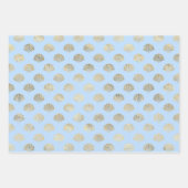 Zee Blauw en Metallic Gouden Shell, onder het Zee Inpakpapier Vel (Voorkant 3)
