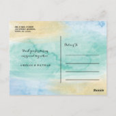 Zee blauw goud foto bruiloft dank u Briefkaart (Achterkant)