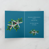 Zee Blauw Kerstmis Fotobericht Gevouwen Kaarten (Binnen)