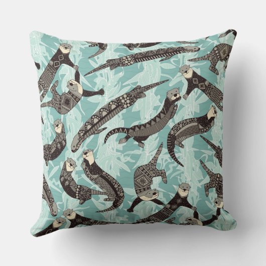 zee blauw kussen (Achterkant)