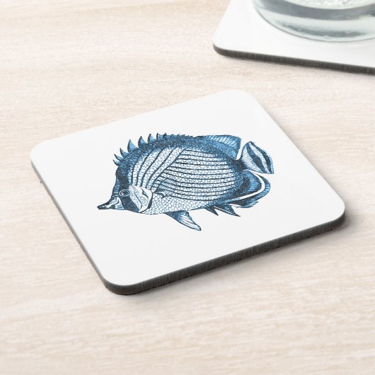 Zee blauw van de kustkust van de zee bier onderzetter (Linkerzijde)