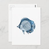 Zee blauw van de kustkust van de zee briefkaart (Voorkant / Achterkant)