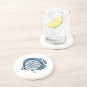 Zee blauw van de kustkust van de zee zandsteen onderzetter (Zijkant)