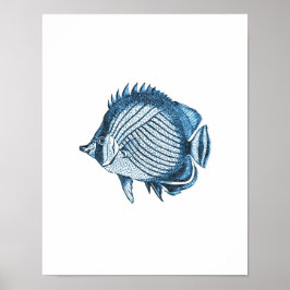 Zee blauw van het kuststrand van de zee poster