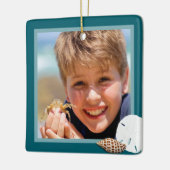 Zee blauw voor kerstfoto's Ornament (Links)