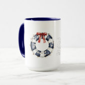 Zee Blauw Wit Rood Boog Gelukkige Plaats Drijvende Mok (Voorkant links)