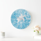 Zee Blauw Zee Glasmonogram Grote Klok (Huis)