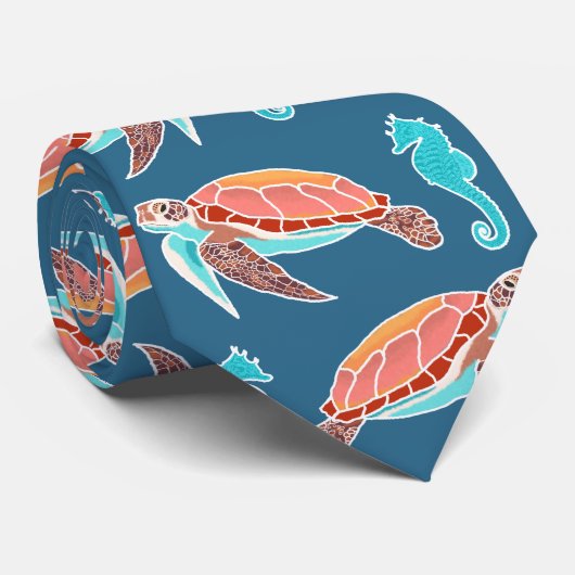 Zee blauw Zee Stropdas (Opgerold)