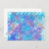 Zee Blauwe Curls Briefkaart (Voorkant / Achterkant)