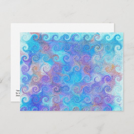 Zee Blauwe Curls Briefkaart (Voorkant / Achterkant)
