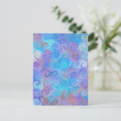Zee Blauwe Curls Briefkaart (Staand voorkant)