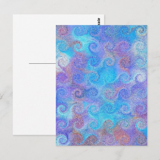 Zee Blauwe Curls Briefkaart (Voorkant / Achterkant)