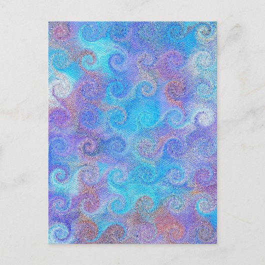 Zee Blauwe Curls Briefkaart (Voorkant)