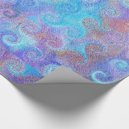 Zee Blauwe Curls Cadeaupapier (Hoek)