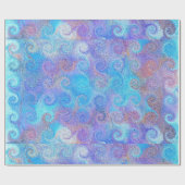 Zee Blauwe Curls Cadeaupapier (Vlak)