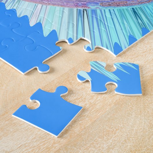 Zee Blauwe Curls Legpuzzel (Zijkant)