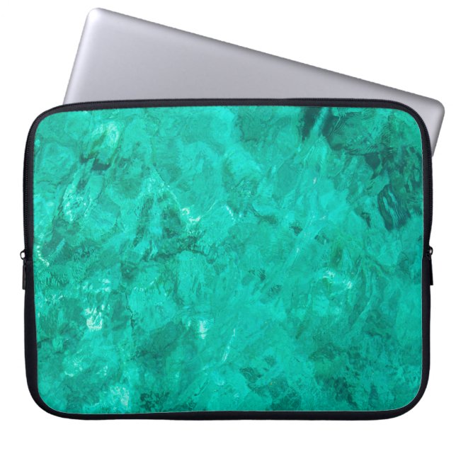 Zee blauwe golflengte vloeibare achtergrond laptop sleeve (Voorkant)