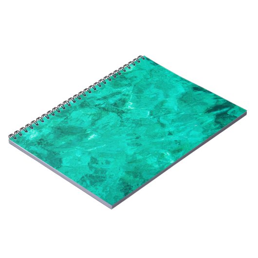 Zee blauwe golflengte vloeibare achtergrond notitieboek (Linkerzijde)