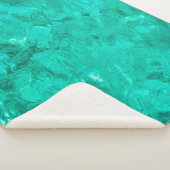 Zee blauwe golflengte vloeibare achtergrond sherpa deken (3/4)