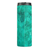 Zee blauwe golflengte vloeibare achtergrond thermosbeker (Achterkant)