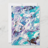 Zee blauwe paarse penseeldruppels elegante kraftbr kaart (Achterkant)