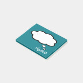Zee Blauwe Praatballon Gepersonaliseerde Naam Post-it® Notes (Schuin)