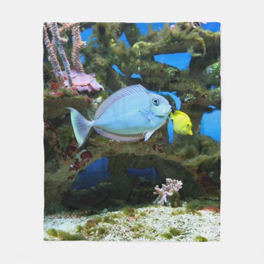 Zee Blauwe Vis Fleece Deken (Voorkant)