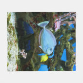 Zee Blauwe Vis Fleece Deken (Voorkant (Horizontaal))
