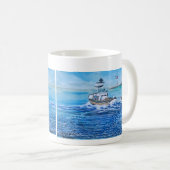 Zee Blauwe Vissers Koffiemok (Voorkant rechts)