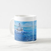 Zee Blauwe Vissers Koffiemok (Voorkant links)
