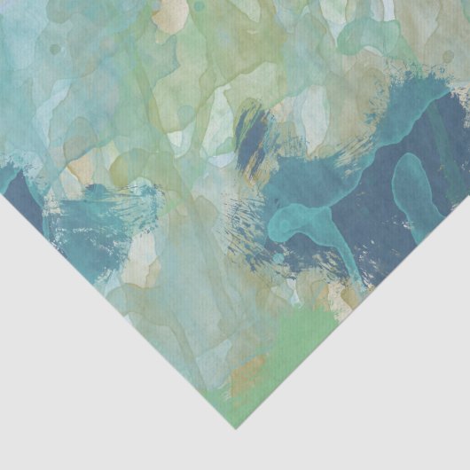 Zee Blauwe Waterverf Tissuepapier (Detail)