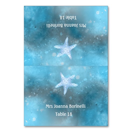 Zee Blauwe Zomertafel Tent Place kaart (Voorkant)