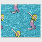 zee blonde buikzeemeermin cadeaupapier (Vlak)