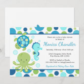 Zee Blue Baby Shower-uitnodigingen Kaart (Voorkant / Achterkant)