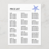 Zee Blue Beach Starfish, Beautician, Beauty Salon Flyer (Achterkant)