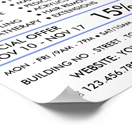 Zee Blue Beach Starfish, Beautician, Beauty Salon Poster (Hoek)