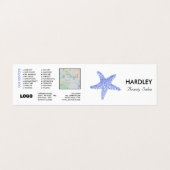 Zee Blue Beach Starfish, Beautician, Loyalty Card; Visitekaartje (Buitenkant ongevouwen)