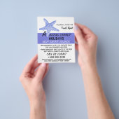 Zee Blue Beach Starfish, reisagent Adverteren Flyer (Hand)
