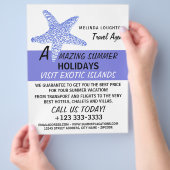 Zee Blue Beach Starfish, reisagent Adverteren Flyer (Hand)