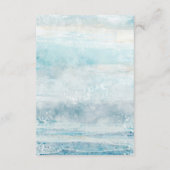 Zee Blue Beach Waves Coastal Weddenschap Details Informatiekaartje (Achterkant)