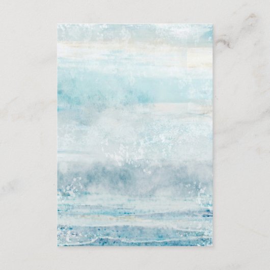 Zee Blue Beach Waves Coastal Weddenschap Details Informatiekaartje (Achterkant)